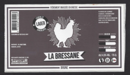 Etiquette De Bière Brune 75 Cl  -  La Bressane -  Brasserie Saint Clair à Montagnat  (01) - Bier