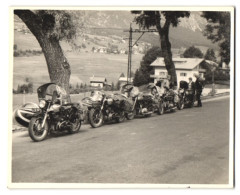 Fotografie Unbekannter Fotograf Und Ort, Sarolea Motorräder Mit Beiwagen Parken Am Strassenrand  - Cars