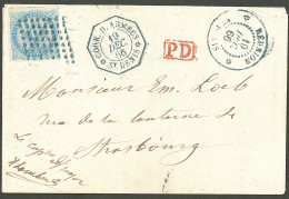 Lettre Losange Bleu Sur CG N°4, à Côté Cad Bleu "Réunion/St Denis" Et Cad Octog Bleu "Corr. D'armées/St Denis", Sur Enve - Other & Unclassified