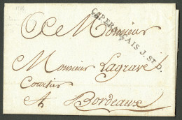 Lettre Cap Français J. St D. (Jamet N°13). Lettre Avec Texte Daté De 1788 Pour - TB. - Haiti