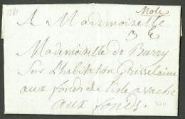 Lettre Mole (non Signalé). Lettre Avec Texte Daté Du 28 Septembre 1781 Pour Le Fonds De L'Isle à Vache. TB - Haití