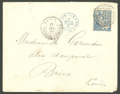 Lettre Cad "Kayes/Soudan Français". CG No 51 Sur Enveloppe Pour Brive. Au Recto, Cad Bleu "corr.d.arm/Lig J Paq F N°1".  - Otros & Sin Clasificación