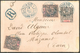 Lettre Cad Bleu "Koundou/Soudan Français". Entier Du Sénégal 25c + No 10(2) Recommandé Pour Mazamet, 1896. - TB. - R - Andere & Zonder Classificatie