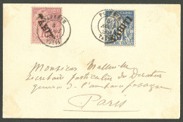 Lettre Cad "Papeete/Taiti". Nos 12 + 17 Sur Enveloppe Pour Paris, 1899. - TB - Sonstige & Ohne Zuordnung