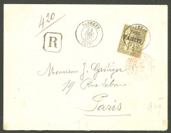 Lettre Cad "Papeete/Taiti". No 30 Sur Enveloppe Recommandée Pour Paris, 1895. - TB - Other & Unclassified