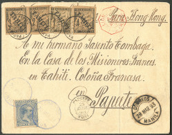 Lettre Cad "Papeete" Avril 93 Sur Taxe 1 à 4 Sur Enveloppe Des Philippines Afft N°110, Jolie Pièce. - TB - R - Andere & Zonder Classificatie