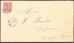 Lettre Cad Violet "Iles Marquises/Tahuko". Océanie No 15 Sur Enveloppe Pour Papeete, 1913. - TB - R. - Otros & Sin Clasificación