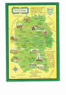 Cpm -  Carte Géographique - Wiltshire - Illustration Dolmen Menhir Chateau Tour - Cartes Géographiques