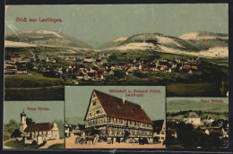 AK Lautlingen, Gasthof Und Brauerei Krone, Neue Schule, Kirche, Panorama  - Autres & Non Classés