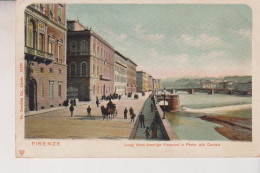 FIRENZE  LUNG' ARNO  AMERIGO VESPUCCI E PONTE ALLA CARRAIA  VG  1902 - Firenze