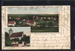 AK Erzingen O. A. Balingen, Kirche, Teilansicht Der Ortschaft  - Balingen