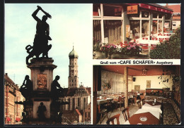 AK Augsburg, Café Schäfer, Langemarckstrasse 34  - Augsburg
