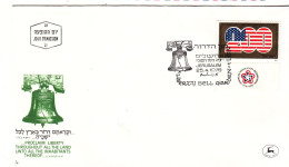 Israël - Lettre FDC De 1976 - Oblit Jerusalem - Indépendance Etats Unis - Cloche - - Cartas & Documentos