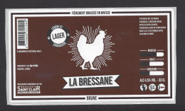 Etiquette De Bière Brune 33 Cl  -  La Bressane -  Brasserie Saint Clair à Montagnat  (01) - Bier