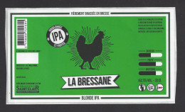 Etiquette De Bière Blonde IPA  -  La Bressane -  Brasserie Saint Clair à Montagnat  (01) - Bière