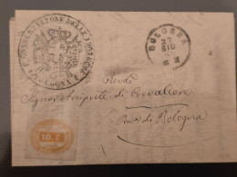 Italien Alte Brief - Kirchenstaat 10 Cent Orang- 1864 - SEGNATASSE Italy Kingdom - Sächsische Steuer Nr#1a Königreich It - Segnatasse
