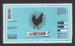 Etiquette De Bière Blanche -  La Bressane -  Brasserie Saint Clair à Montagnat  (01) - Birra