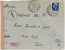 Italie, Enveloppe De Prezio Du 21/5/42 Pour Aissee, Marques De Censure - Poste Militaire (PM)