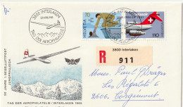 Schweiz Suisse 1985: 50 JAHRE 1.SEGELLUFTPOST JUNGFRAUJOCH Mit ⊙ INTERLAKEN 27.APRIL 1985 TAG DER AEROPHILATELIE - First Flight Covers