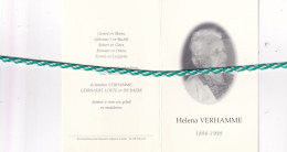 Helena Verhamme-Geirnaert, Sint-Laureins 1896, Adegem 1999. Honderdjarige. Foto - Overlijden