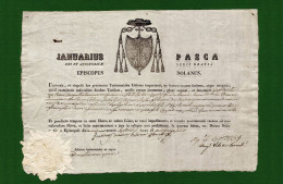 D-IT Bolla 1850 NOLA (Napoli) Vescovo Januarius Pasca - Historical Documents