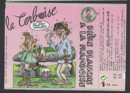 Etiquette De Bière Blanche à La Framboise  -  La Cerboise  -  Brasserie Mac Never's à Maillat (01) - Bière