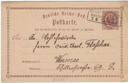 Ganzsache 1/2 Groschen - Berlin Potsdam 1873 > Weimar - Cartes Postales