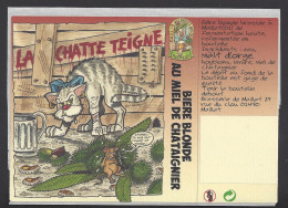 Etiquette De Bière Blonde Au Miel De Chataignier  -  La Chatte Teigne  -  Brasserie Mac Never's à Maillat (01) - Birra