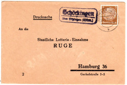 DR 1939, Landpost Stpl. SCHÖCKINGEN über Ditzingen Auf Drucksache Brief M. 3 Pf. - Lettres & Documents