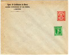 Schweiz, Ungebr. Privat Ganzsachenumschlag V. Bern M. 2 Wertstempeln - Covers & Documents