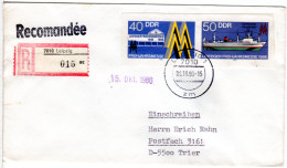 DDR 1986, Ganzsachenausschnitt 40+50 Pf. Leipziger Frühjahrsmesse Auf Reko-Brief - Covers & Documents