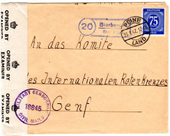 1947, Landpost Stempel 20 BIERBERGEN über Peine Auf Zensur Brief M. 75 Pf.  - Brieven En Documenten