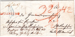 Baden 1850, Roter L1 OFFENBURG Auf Nachnahme Brief M. Botenlohn. - Prefilatelia