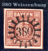 Bayern, MR 380 Klar U. Zentrisch Auf Breitrandiger 6 Kr. - Briefe U. Dokumente