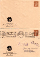 DR, 2 Gebr./ Ungebr. 3 Pf. Hitler Privatganzsachenumschläge, Sämisch. - Covers & Documents