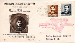 Cuba 1952, 2+5 C. José Maceo Auf FDC - Otros - América