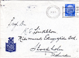 DR 1935, 25 Pf. Auf Lloyd Brief N. Schweden M. Schiffspost Stpl. Dampfer Bremen - Other & Unclassified