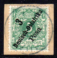 DOA 7, 3 P./5 Pf. Auf Briefstück M. Blauschwarzem Stempel MUANZA 9/6/00 - German East Africa