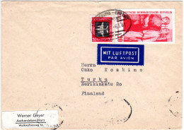 DDR 1961, 2x20 Pf. Auf Luftpost Brief V. Aschersleben N. Finnland  - Storia Postale