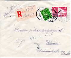 Finnland 1945, POSIO, Handschriftlicher Reko Zettel Auf Brief M. 9+1 M. - Andere & Zonder Classificatie