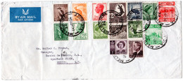 Australien 1953,15 Marken Auf Luftpost Brief V. Melbourne N. Mexiko - Altri - Oceania