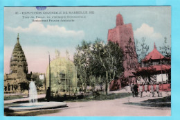 35038 / MARSEILLE (13) Exposition Coloniale 1922 Restaurant Franco-Annamite Tour Palais Afrique Occidentale CPA N°37 - Exposiciones Coloniales 1906 - 1922