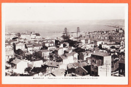 35118 / MARSEILLE Panorama Sur Port Vu N.D LA GARDE Mur Pub AUX DAMES De FRANCE Rue St-Ferréol 1947 Bromure TARDY - Notre-Dame De La Garde, Funicolare E Vergine