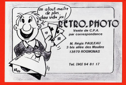 35411  / ⭐ ◉  13-ROGNONAS Cartophile RETRO-PHOTO Régis PAULEAU Allée Des MOULINS Dessin Kris ADZEL-HAËRDE 1987 - Autres & Non Classés