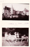 35317 / Sarthe CHATEAU De CERISE  2 Photo Albumine 1900s Attelage Paysan âne Album Famille Général DUPARGE - Alte (vor 1900)