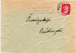 DR 1943, Landpost Stpl. GROSSENGSTINGEN über Reutlingen Auf Brief M. 12 Pf. - Briefe U. Dokumente