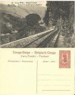 Belgisch Congo, Ungebr. 15/10 C. Bild Ganzsache M. Abb. Eisenbahn Schienen.  - Treni