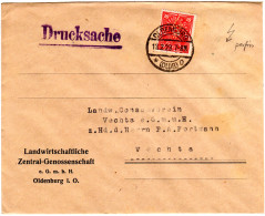 DR 1923, 10 Mk. M. Symbol-perfin Auf Landwirtschafts Brief V. Oldenburg - Covers & Documents