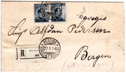 Italien 1914, MeF 2x15 C. Auf Einschreiben Drucksache V. Messina N. Norwegen - Non Classificati