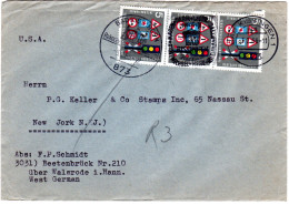 BRD 1966, MeF 3x5 Pf. Verkehrsaustellung Auf Drucksache V. Bad Kissingen N. USA - Covers & Documents